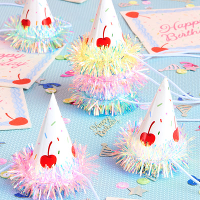 Mini Bday Cake Hats - 10 mini hats