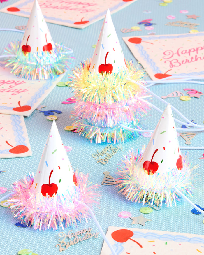 Mini Bday Cake Hats - 10 mini hats