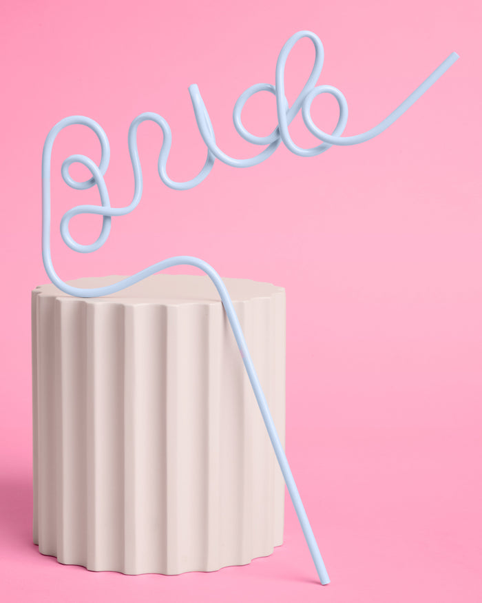 Something Blue Straw - XL blue Bride straw