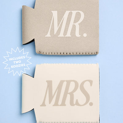 Mr And Mrs Huggies - 2 neoprene drink sleeves