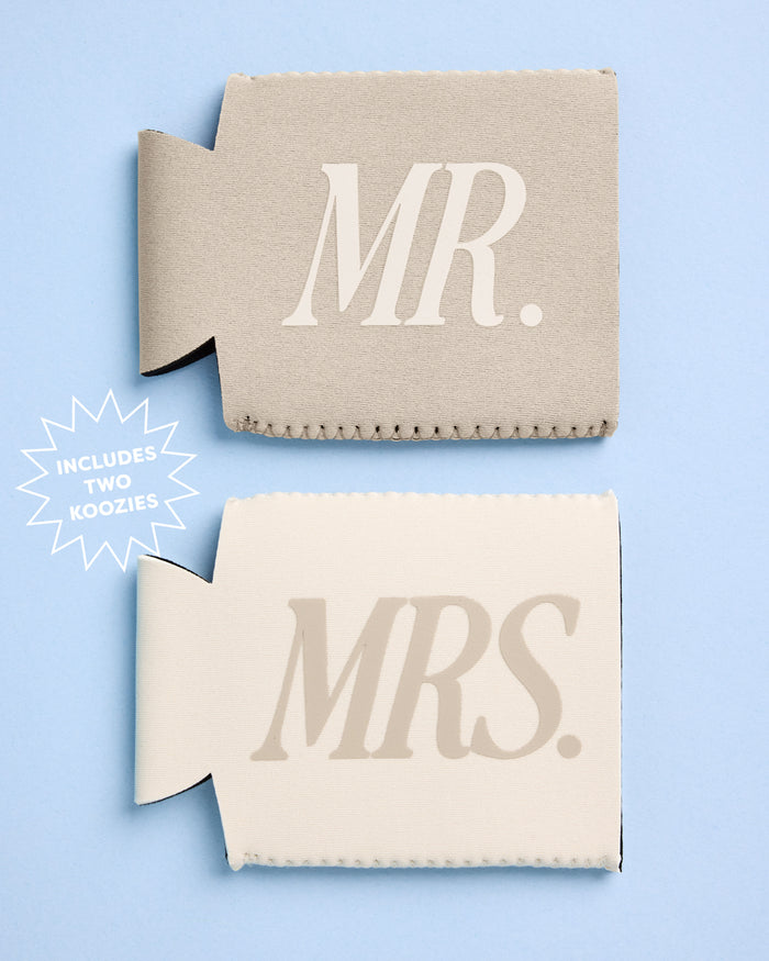 Mr And Mrs Huggies - 2 neoprene drink sleeves