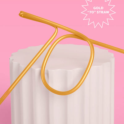 70 Shaped Straw - gold reusable straw