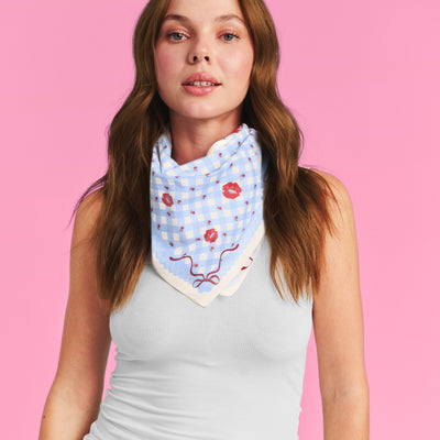Short N' Sweet Headscarf - gingham cotton scarf