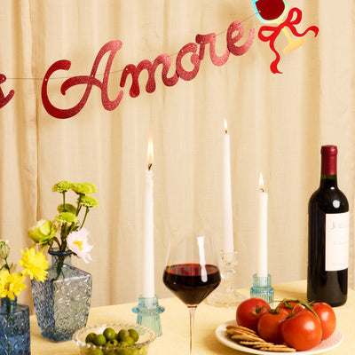 That's Amore Banner - red glitter banner