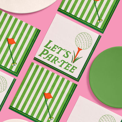 Golf Napkins - 24 green and white napkins