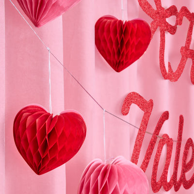 Happy Vday Banner - 3D glitter banner