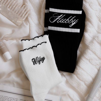 Wifey and Hubby Socks - matching newlywed socks