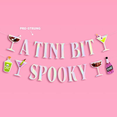 Tini Bit Spooky Banner - 6 ft iridescent banner