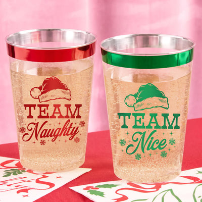 Team Naughty or Nice Cups - 30 plastic cups