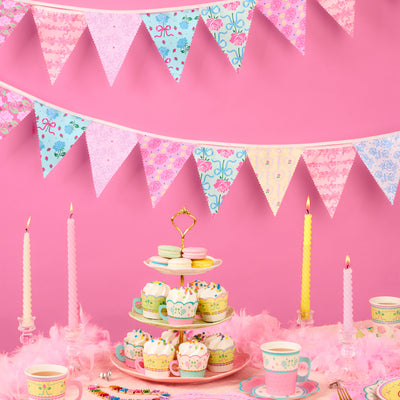 Tea Party Bunting Banner - pastel garland