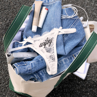 Wifey Lace Thong - embroidered thong