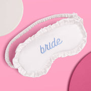 Something Blue Sleep Mask - embroidered white satin
