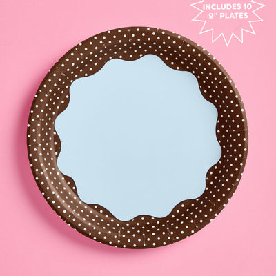 Cocoa Dot Plates - 9in polka dot plates