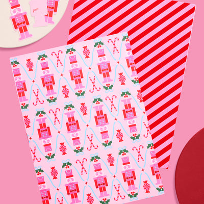 Nutcracker Wrapping Paper - 12 sheets + 16 tags