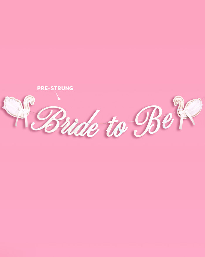 Swan to Be Banner - iridescent foil banner