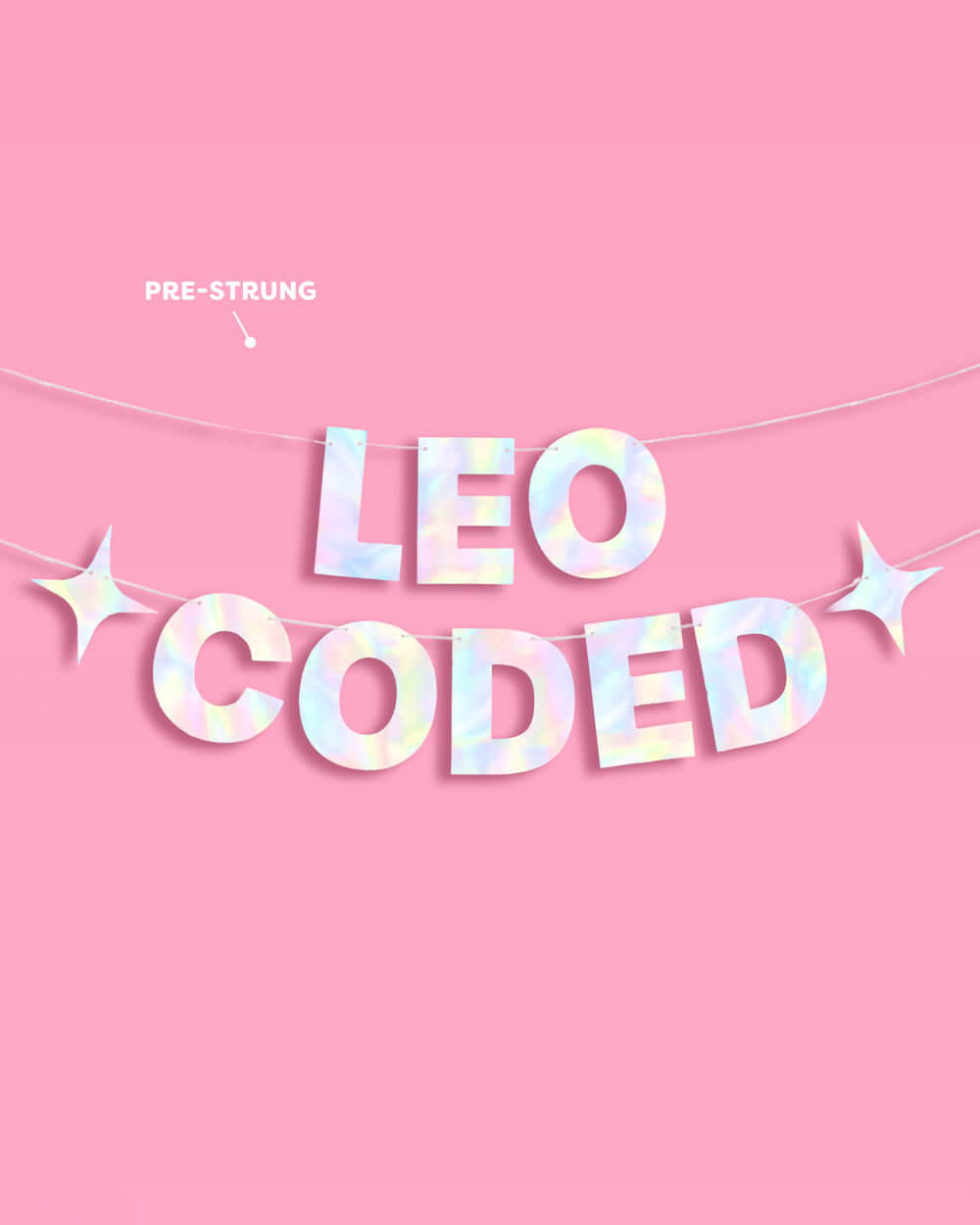 Leo Coded Banner - iridescent foil banner