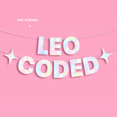 Leo Coded Banner - iridescent foil banner