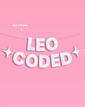 Leo Coded Banner - iridescent foil banner