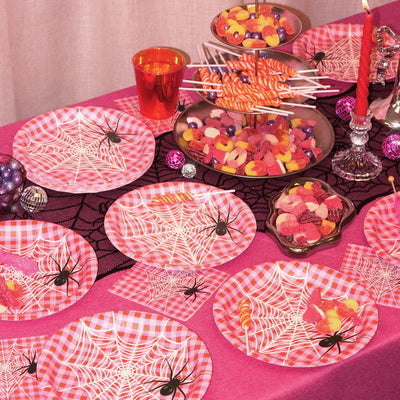 Pink Halloween Plates - 25 paper plates