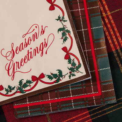 Season's Greetings Napkins - 24 Paper Napkins