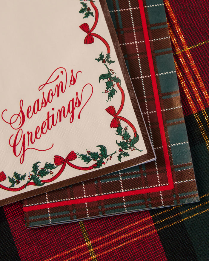 Season's Greetings Napkins - 24 Paper Napkins