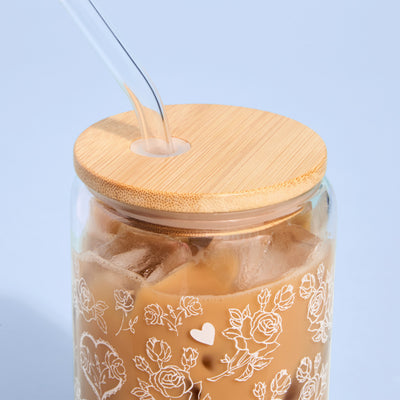 To Have & To Hold Tumbler - printed glass tumbler + straw