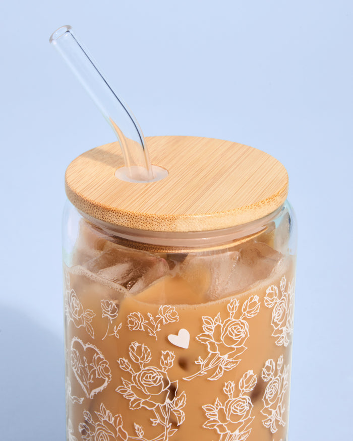 To Have & To Hold Tumbler - printed glass tumbler + straw