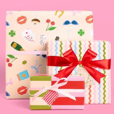 Cute Girl Wrapping Paper - 12 sheets + 16 tags
