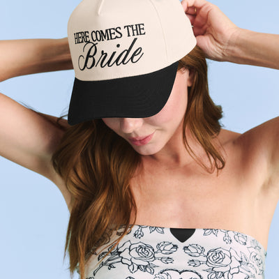 Here Comes the Bride Hat - embroidered trucker hat
