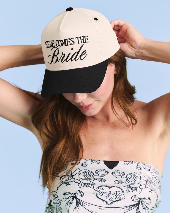 Here Comes the Bride Hat - embroidered trucker hat