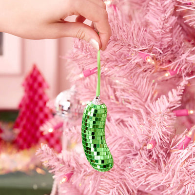 Disco Pickle Ornament - green disco ornament
