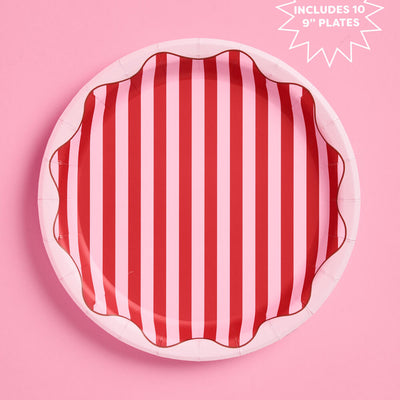 Candy Stripe Plates - 9in Paper Plates