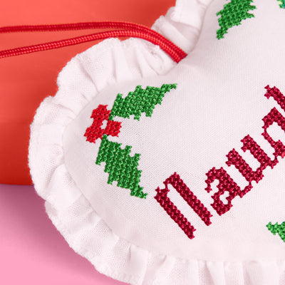 Naughty or Nice Ornament - cross stitch ornament