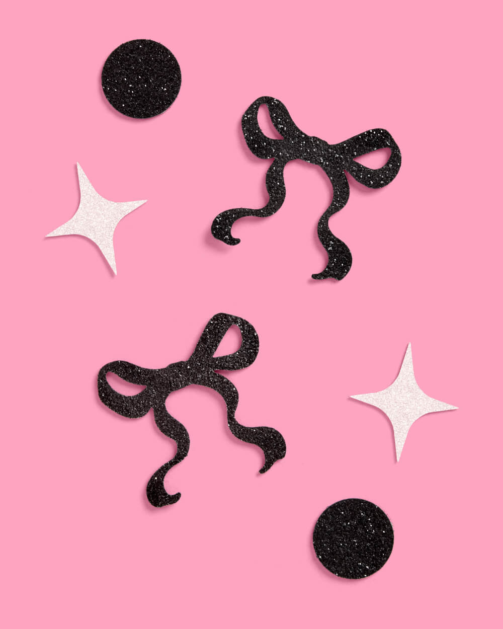 Little Black Bow Confetti - 200 pc iridescent foil confetti