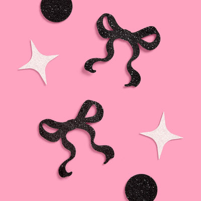 Little Black Bow Confetti - 200 pc glitter confetti