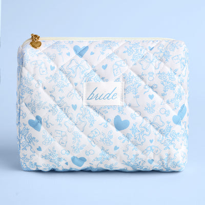 Something Blue Bag - quilted cosmetic bag