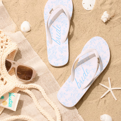 Something Blue Flip Flops - rubber printed sandals
