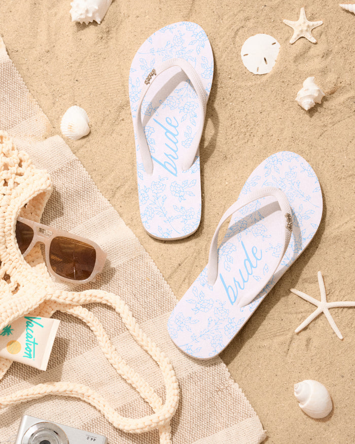 Something Blue Flip Flops - rubber printed sandals