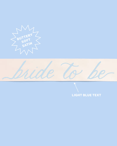 Coastal Bride Sash - ivory + blue satin sash