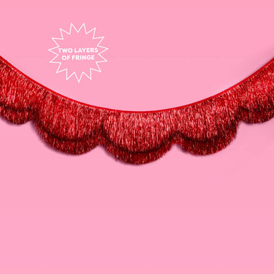 Red Fringe Banner - scalloped banner