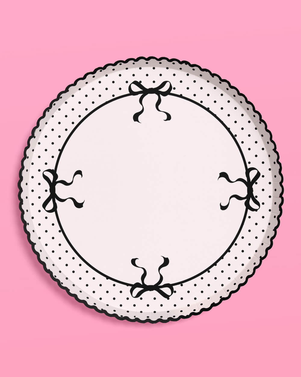 Little Black Bow Plates - 25 paper plates