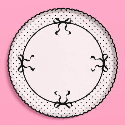 Little Black Bow Plates - 25 paper plates