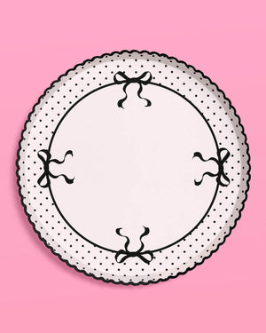 Little Black Bow Plates - 25 paper plates