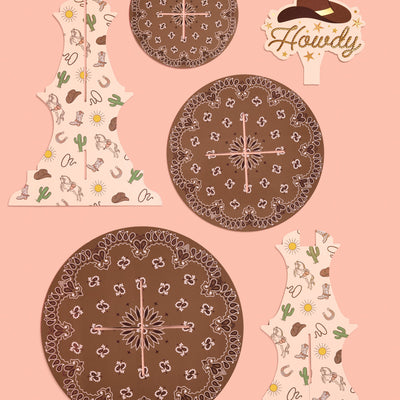 Western Cupcake Tower - 6 cardboard pieces