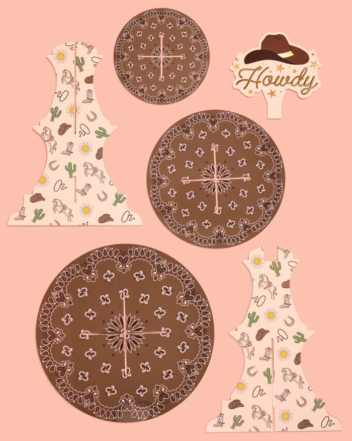 Western Cupcake Tower - 6 cardboard pieces