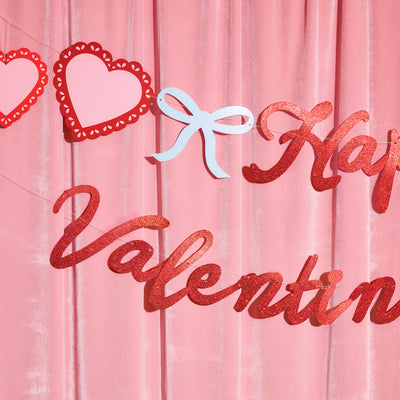 Happy Vday Banner - 3D glitter banner