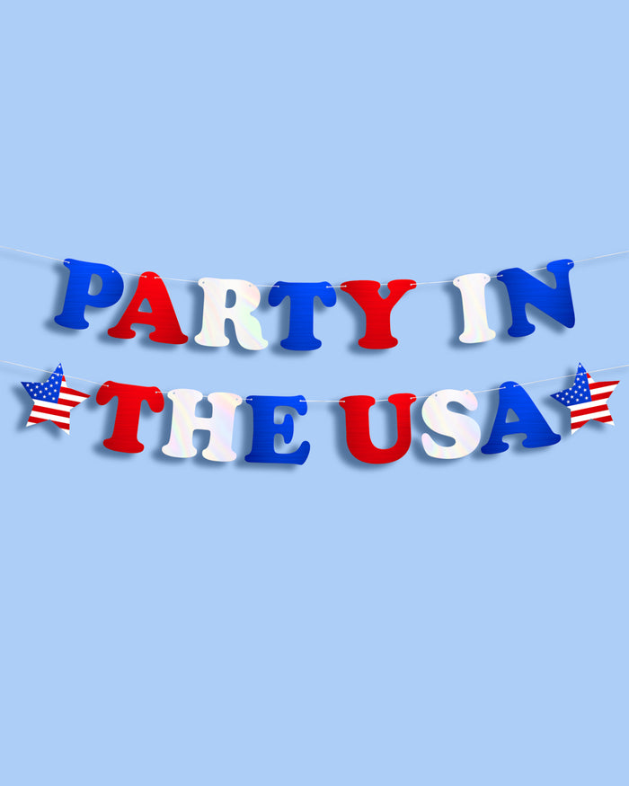 Party In The USA Banner - iridescent foil banner