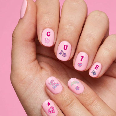 Pink Party Nail Stickers - 648 adhesive nail stickers