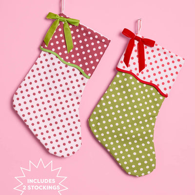 Polka Dot Stockings - canvas stockings set