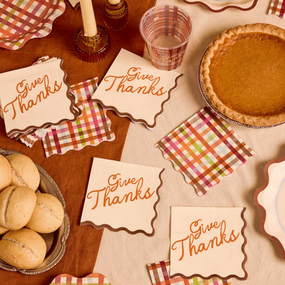 Give Thanks Napkins - fall cocktail napkins